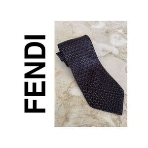 Fendi 100% Silk Monogram Tie